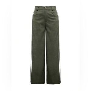 Olive Green Wide-Leg Pants